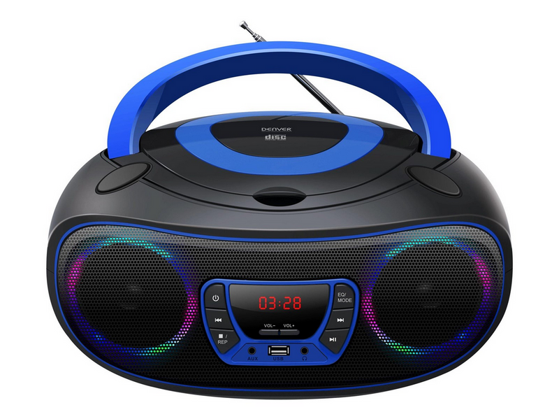 DENVER TCL-212BT - Blue - Boombox - CD - FM - USB - Bluetooth