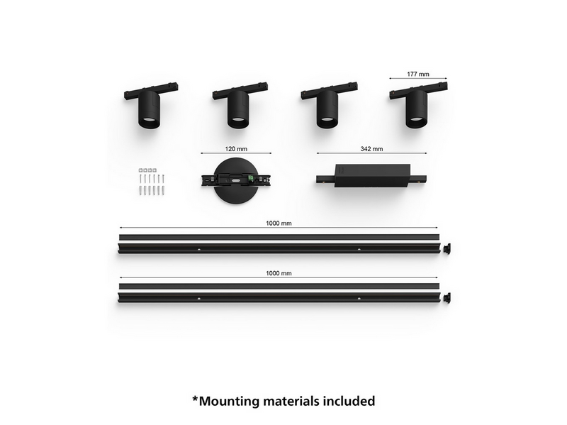 Philips Hue Perifo Ceiling Set - 4 Cylinder Spots - Black