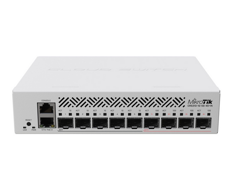 MikroTik CRS310-1G-5S-4S+IN / L3 Switch (4 x 10 Gigabit SFP+ / 5 x Gigabit SFP
