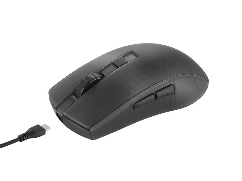 Deltaco GAMING DM320 Transparents RGB Wireless - Gaming Maus (Schwarz)