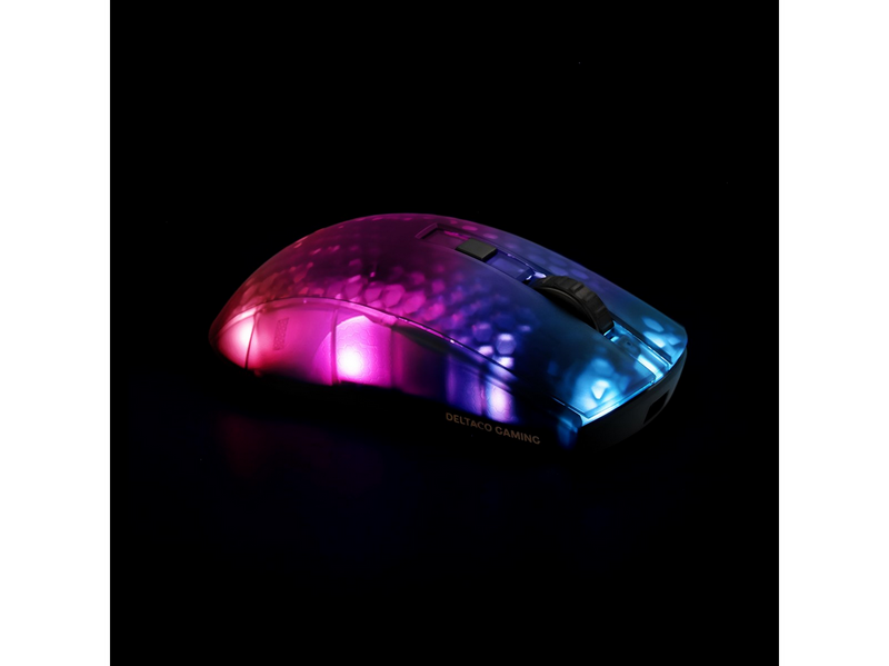 Deltaco GAMING DM320 Transparents RGB Wireless - Gaming Maus (Schwarz)