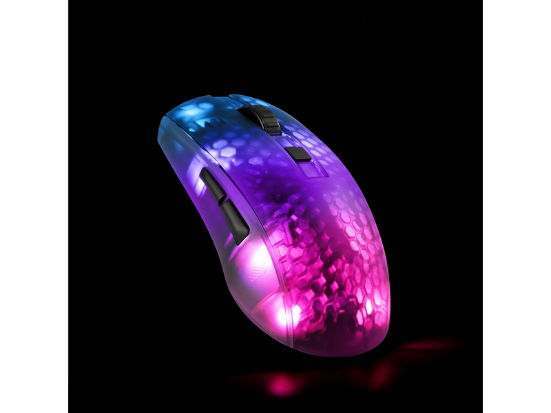 Deltaco GAMING DM320 Transparents RGB Wireless - Gaming Maus (Schwarz)