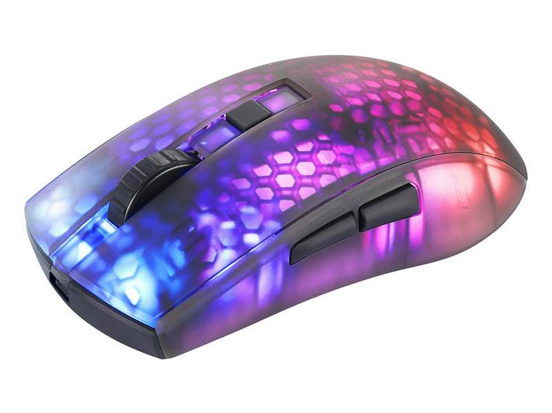 Deltaco GAMING DM320 Transparents RGB Wireless - Gaming Maus (Schwarz)