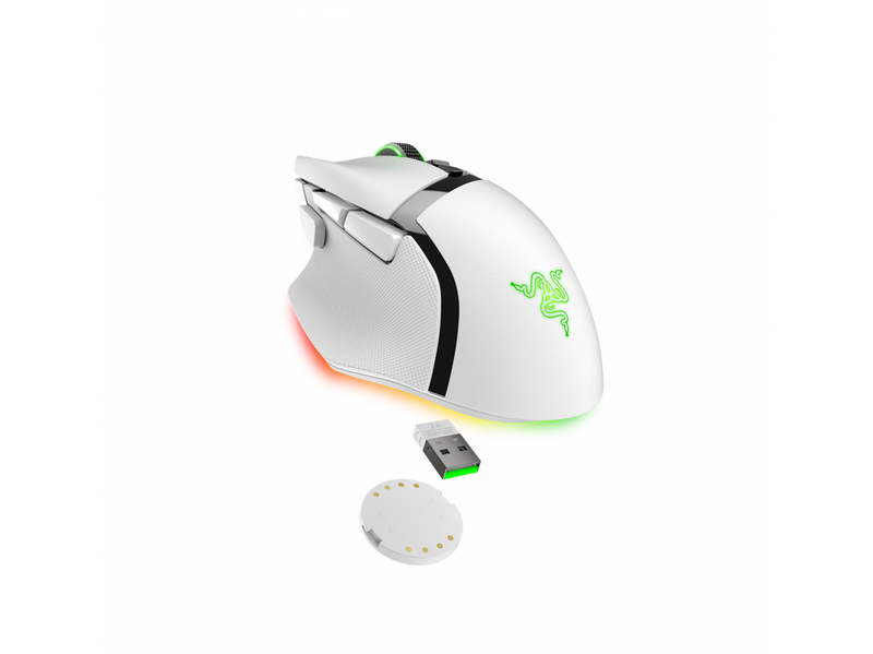 Razer Basilisk V3 Pro - Mercury - Gaming Maus (Weiß mit RGB Licht)