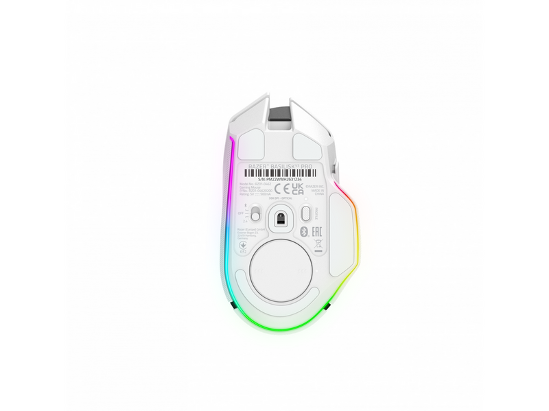 Razer Basilisk V3 Pro - Mercury - Gaming Maus (Weiß mit RGB Licht)