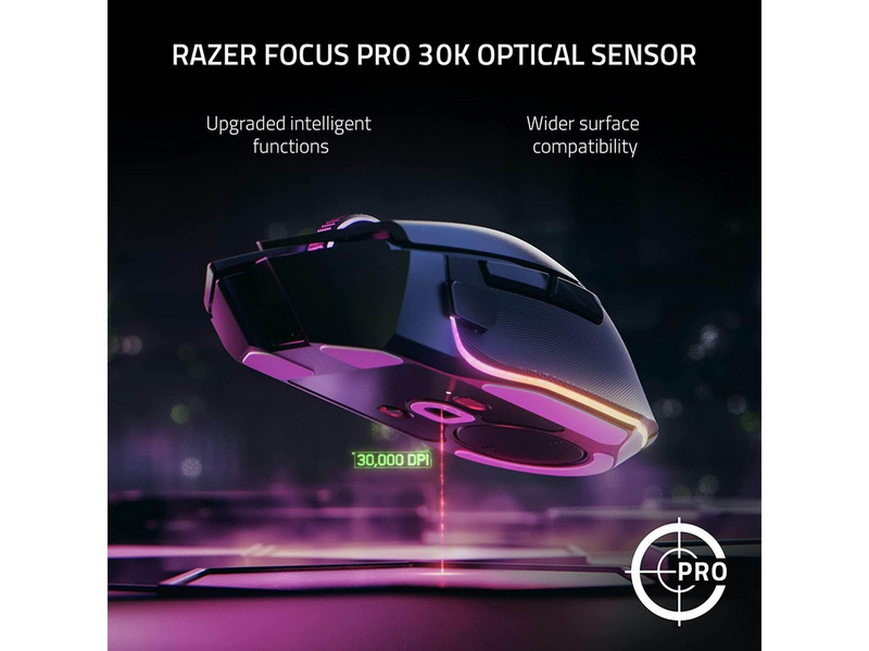 Razer Basilisk V3 Pro - Mercury - Gaming Maus (Weiß mit RGB Licht)