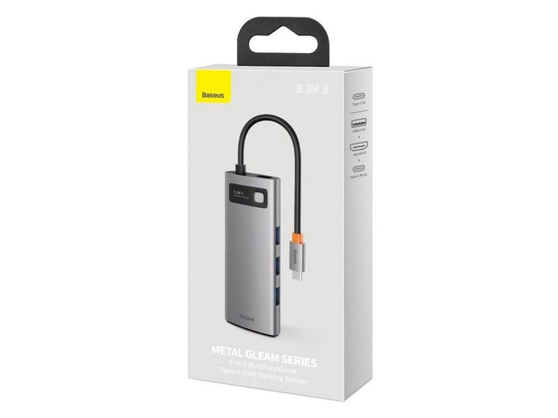Baseus Hub 5in1 Metal Gleam Series USB-C to 3x USB 3.0 + HDMI + USB-C PD