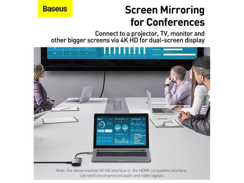 Baseus Hub 5in1 Metal Gleam Series USB-C to 3x USB 3.0 + HDMI + USB-C PD