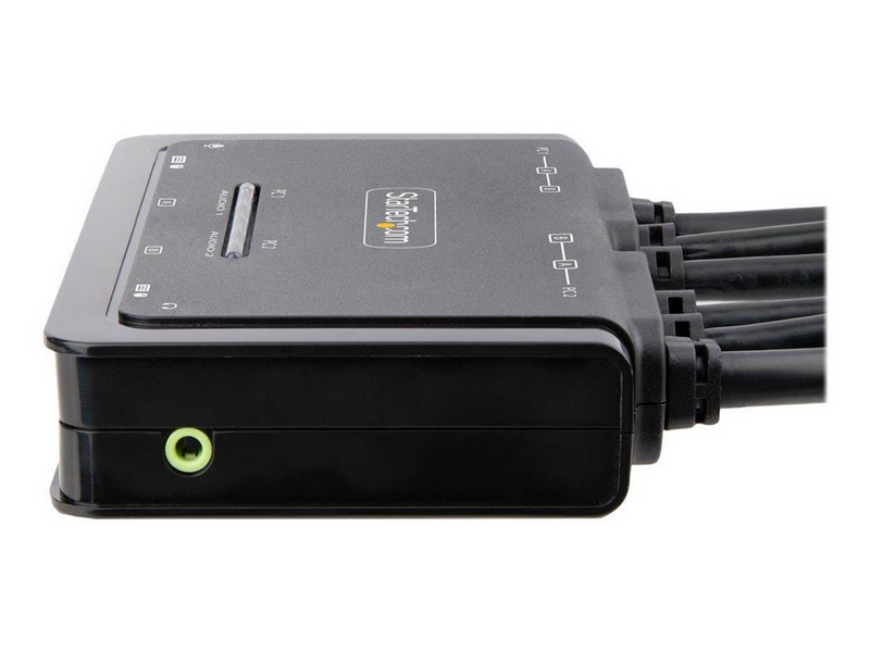 StarTech.com 2-Port Dual-Monitor DisplayPort Cable KVM Switch 4K 60Hz Compact