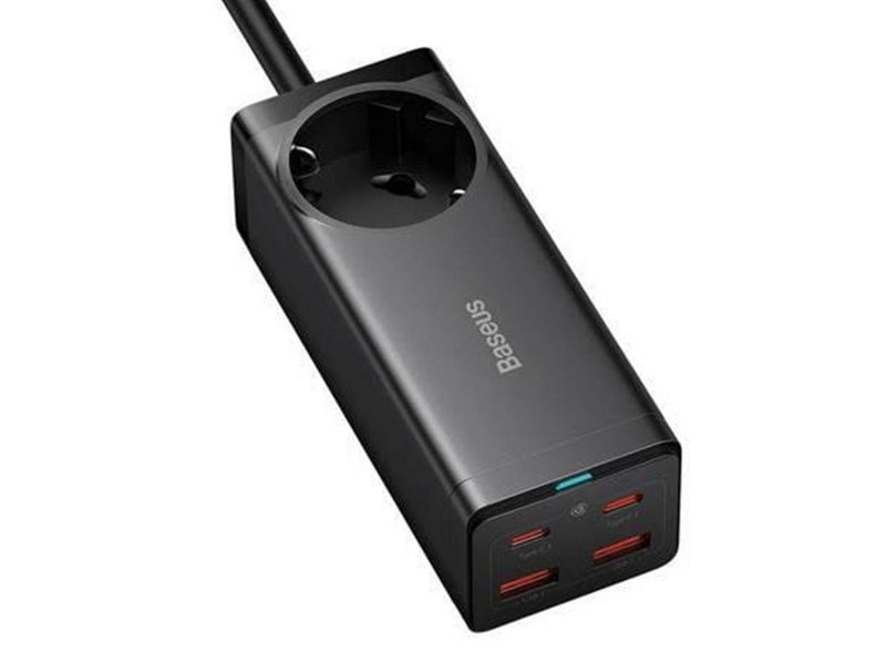 Baseus GaN3 Pro wall charger / powerstrip 2xUSB + 2xUSB-C + AC 100W (black)