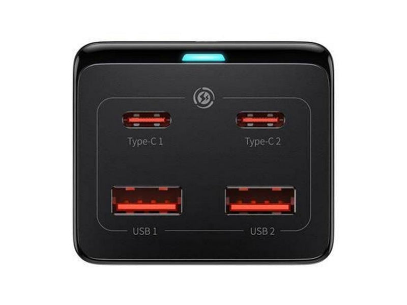 Baseus GaN3 Pro wall charger / powerstrip 2xUSB + 2xUSB-C + AC 100W (black)