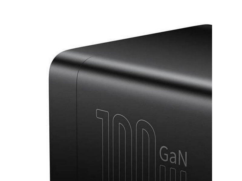 Baseus GaN3 Pro wall charger / powerstrip 2xUSB + 2xUSB-C + AC 100W (black)