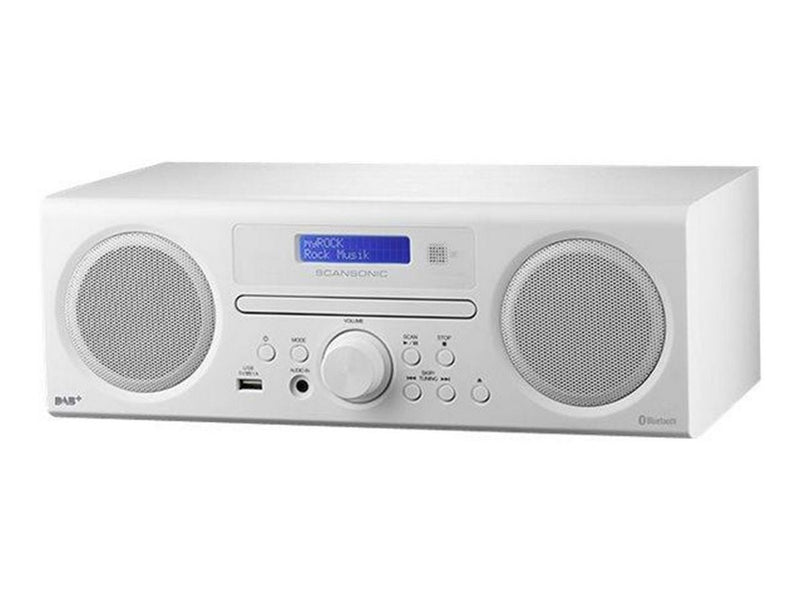Scansonic DA310 DAB+ m. CD og Bluetooth - HVID
