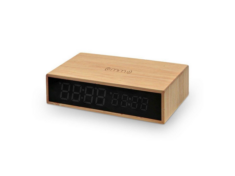 Mikamax Bamboo Wireless Charger Clock