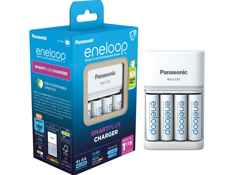 Panasonic eneloop BQ-CC55 battery charger - 4 x AA type - NiMH