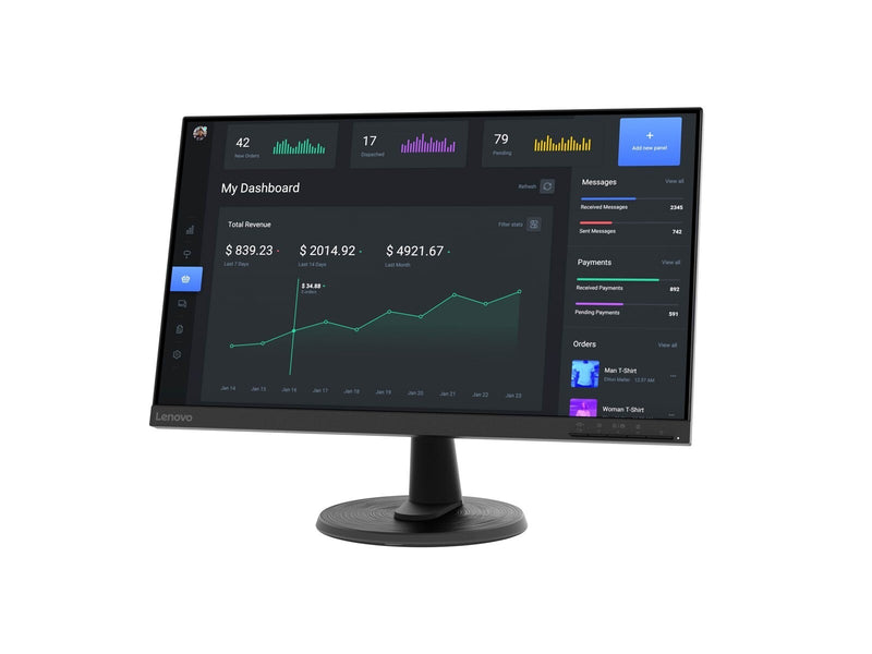 Lenovo D24-40 23,8 Zoll 16:9 Full HD LED Monitor - Schwarz