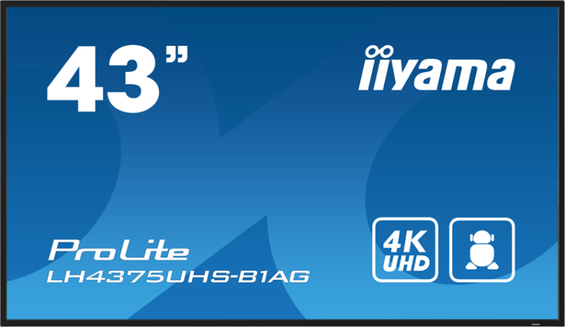 iiyama ProLite LH4375UHS-B1AG - 43 inch - 500 cd/m² - 4K - Ultra HD - 3840x2160