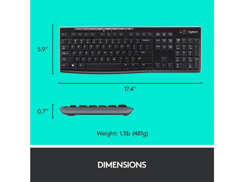 Logitech MK270 Wireless Keyboard and Mouse Combo - US International (Polski) -