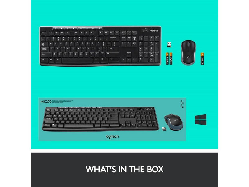 Logitech MK270 Wireless Keyboard and Mouse Combo - US International (Polski) -