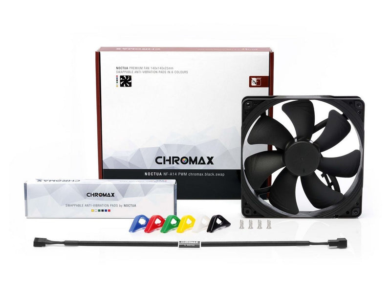 Noctua NF-A14 PWM chromax.black.swap - Gehäuselüfter - 140mm - Schwarz - 25 dBA
