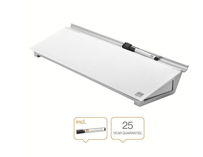 Nobo NOBO Schreibtisch-Whiteboard aus Glas, weiß