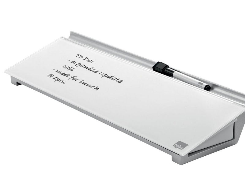 Nobo NOBO Schreibtisch-Whiteboard aus Glas, weiß