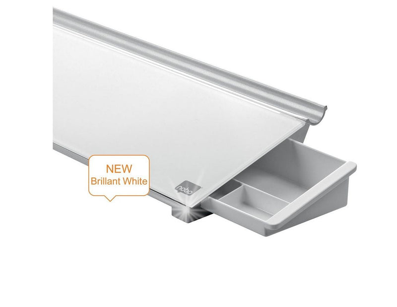 Nobo NOBO Schreibtisch-Whiteboard aus Glas, weiß