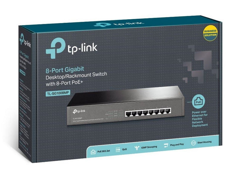 TP-Link TL-SG1008MP 8-Port Gigabit Desktop/Rackmount Switch with 8-Port PoE+