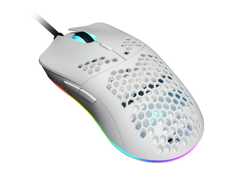 DUTZO Keiryō RGB - Matt White - Gaming Maus (Weiß mit RGB Licht)