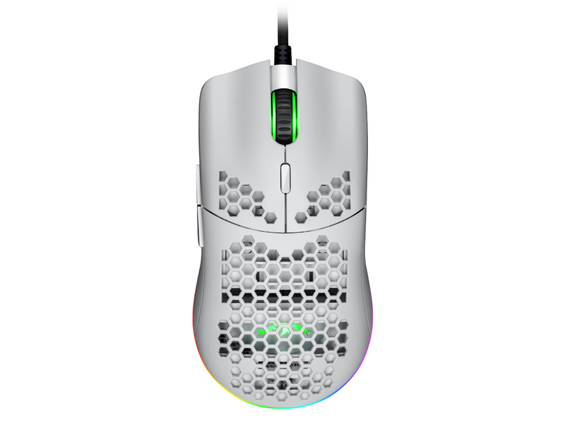 DUTZO Keiryō RGB - Matt White - Gaming Maus (Weiß mit RGB Licht)