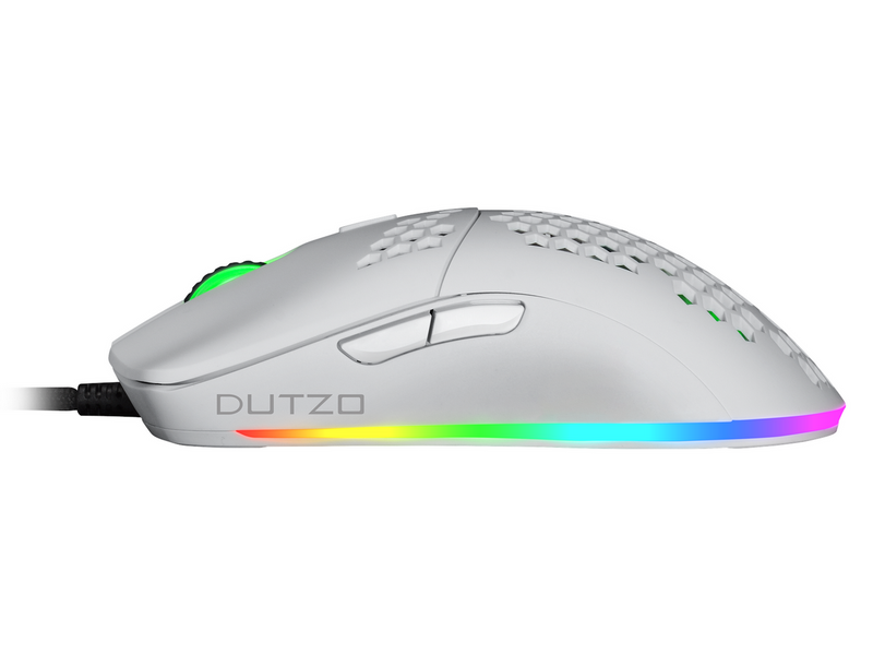 DUTZO Keiryō RGB - Matt White - Gaming Maus (Weiß mit RGB Licht)