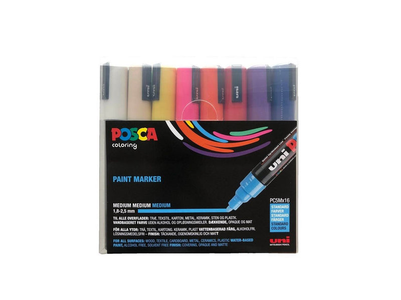 POSCA PC-1M - 16 colours - 1.8-2.5 mm tip - Waterbased ink