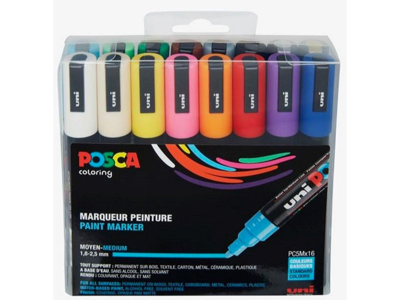 POSCA PC-1M - 16 colours - 1.8-2.5 mm tip - Waterbased ink
