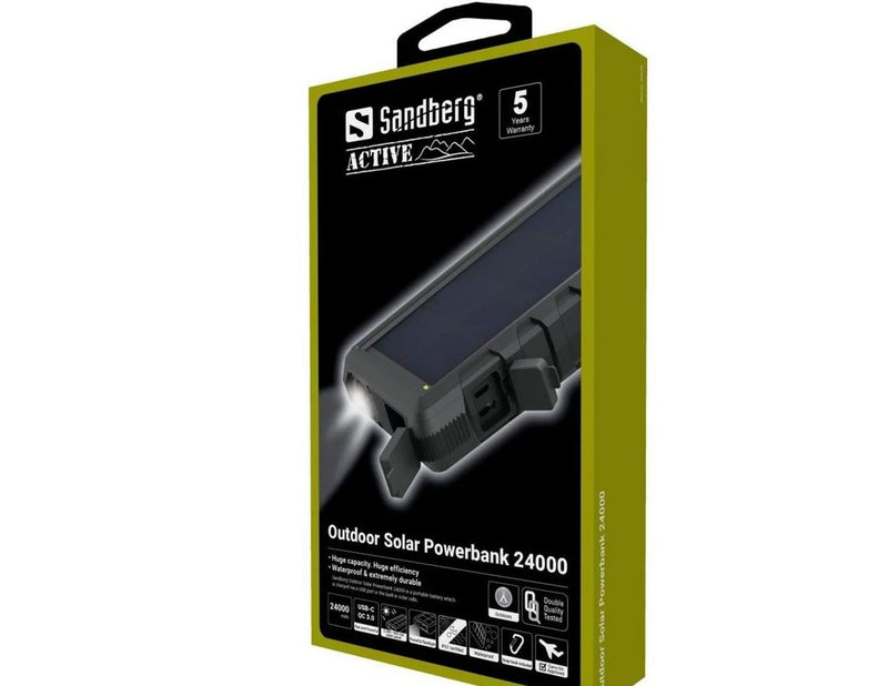 Sandberg Outdoor Solar Powerbank 24000 mAh Powerbank (Akku) - schwarz - 24000