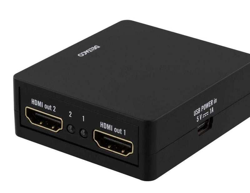 Deltaco HDMI splitter 1x HDMI in 2x HDMI out 6.