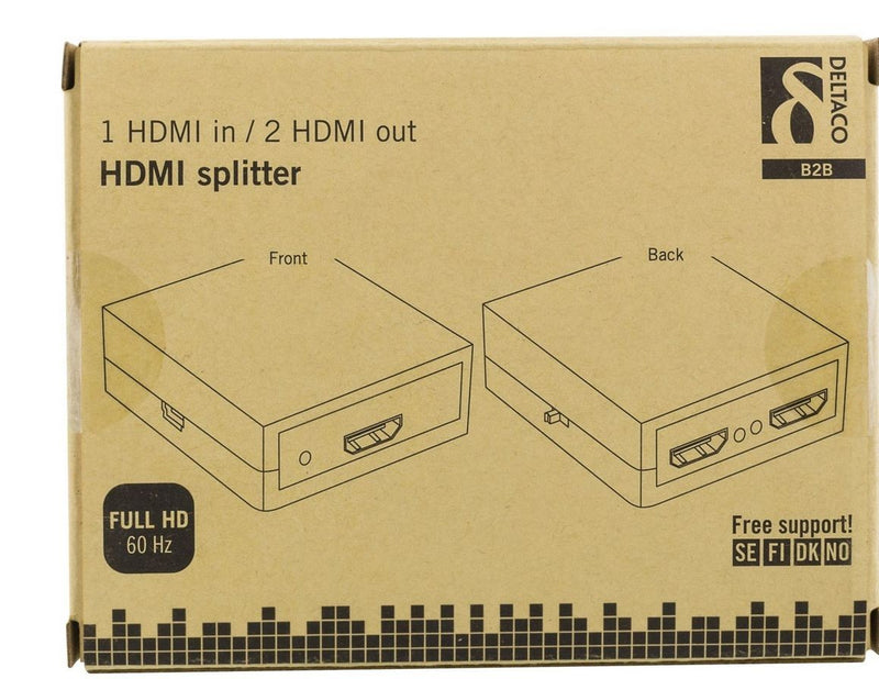 Deltaco HDMI splitter 1x HDMI in 2x HDMI out 6.