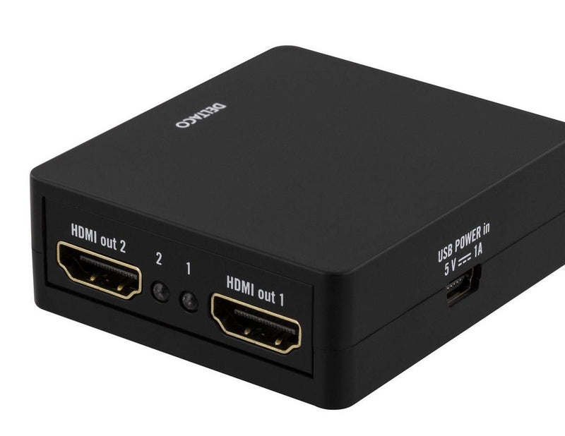 Deltaco HDMI splitter 1x HDMI in 2x HDMI out 6.