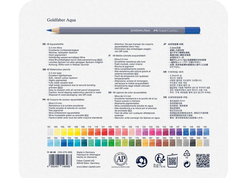 Faber-Castell Aqua.stift Goldfaber Aqua 48-Metalletui