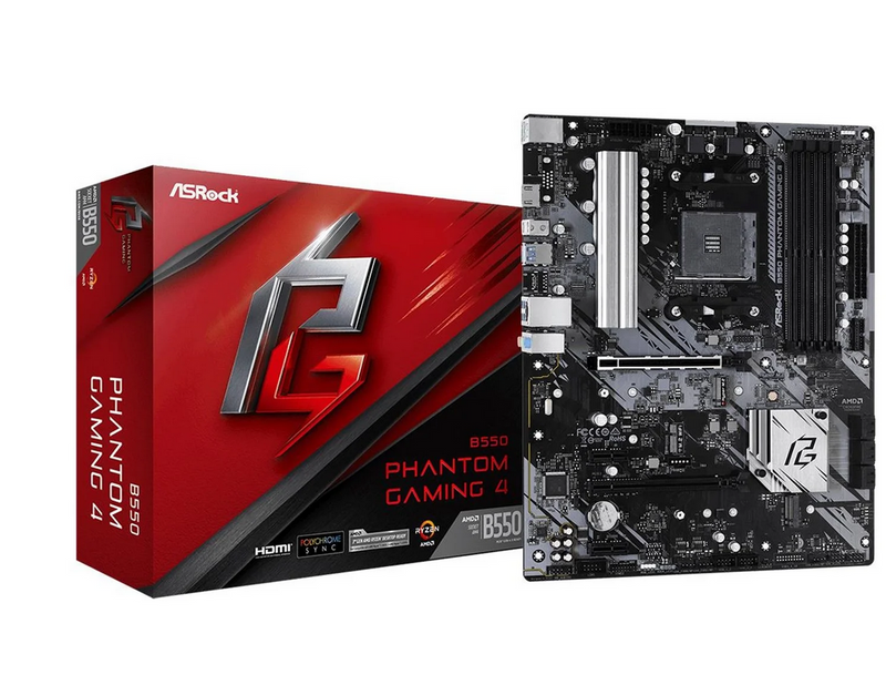 ASRock B550 PHANTOM GAMING 4 Mainboard - AMD B550 - AMD AM4 socket - DDR4 RAM -