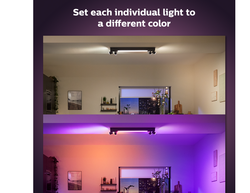 Philips Hue Centris 4-er Spots 5.7W - schwarz