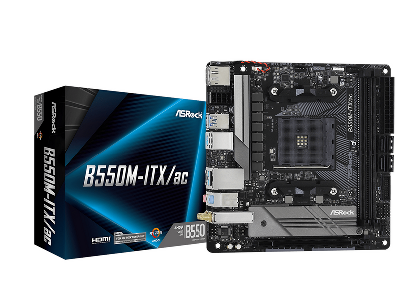ASRock B550M-ITX/AC Mainboard - AMD B550 - AMD AM4 socket - DDR4 RAM - Mini-ITX
