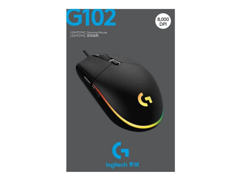 Logitech G102 LIGHTSYNC - Black - Gaming Maus (Schwarz mit RGB)