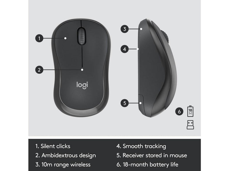 Logitech MK295 Silent Wireless Combo - US - Tastatur & Maus Set - Universal -