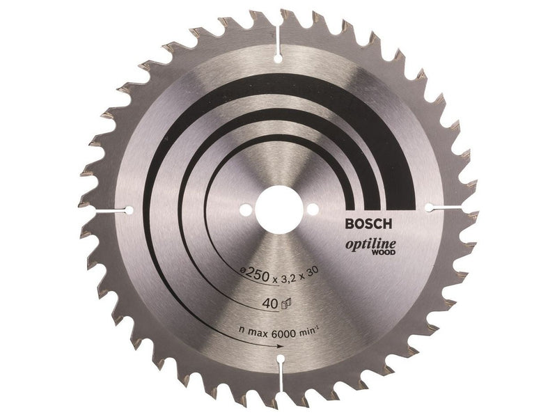 Bosch RUNDSAVKL OPTILINE 250X3.2X30MM 40 TDR