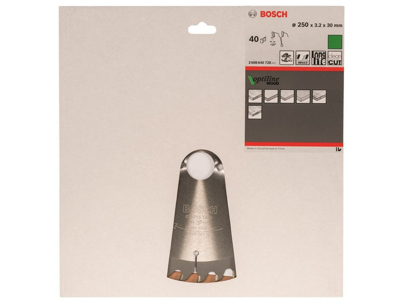 Bosch RUNDSAVKL OPTILINE 250X3.2X30MM 40 TDR