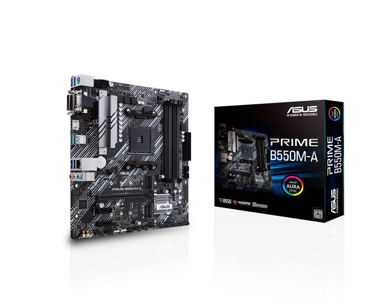ASUS PRIME B550M-A Mainboard - AMD B550 - AMD AM4 socket - DDR4 RAM - Micro-ATX