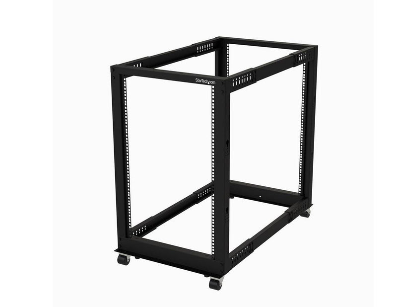 StarTech.com 4POSTRACK18U - 18U Open Cabinet Rack with Wheels