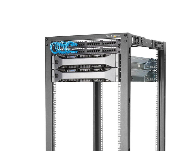 StarTech.com 4POSTRACK18U - 18U Open Cabinet Rack with Wheels