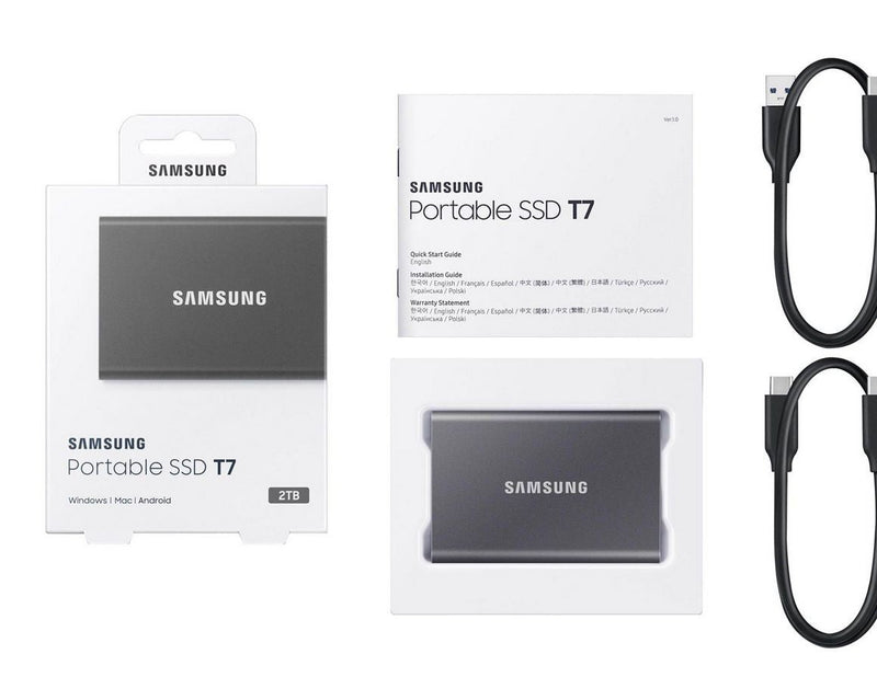 Samsung Portable SSD T7 - 2TB - Grau - Extern SSD - USB 3.2 Gen 2