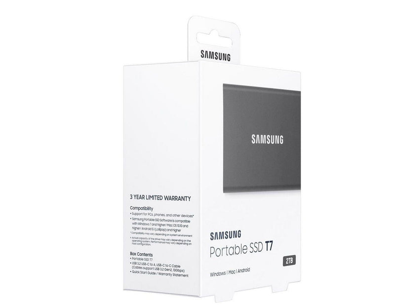 Samsung Portable SSD T7 - 2TB - Grau - Extern SSD - USB 3.2 Gen 2
